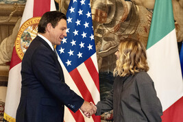 Meloni riceve il governatore della Florida DeSantis