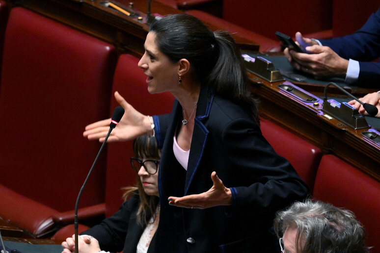 Chiara Appendino (M5s) intervenendo oggi in aula - RIPRODUZIONE RISERVATA