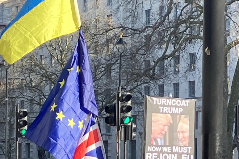 Manifestanti a Londra,  'Trump voltagabbana, torniamo nell 'Ue ' - RIPRODUZIONE RISERVATA